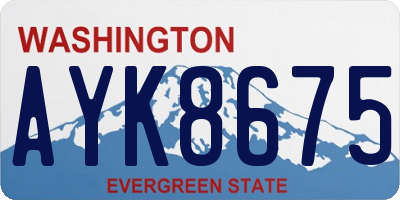WA license plate AYK8675