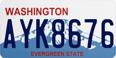 WA license plate AYK8676