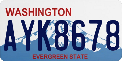 WA license plate AYK8678