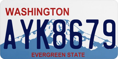WA license plate AYK8679