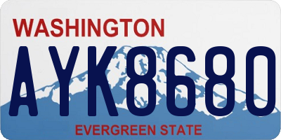 WA license plate AYK8680