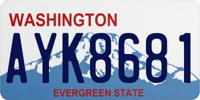 WA license plate AYK8681
