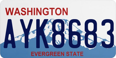 WA license plate AYK8683