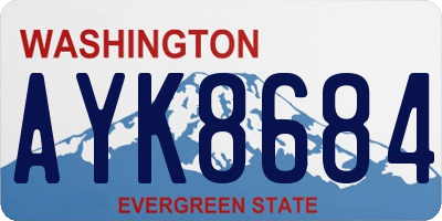 WA license plate AYK8684