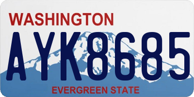 WA license plate AYK8685