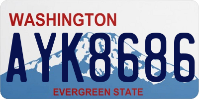 WA license plate AYK8686