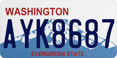 WA license plate AYK8687