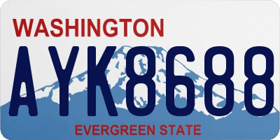 WA license plate AYK8688