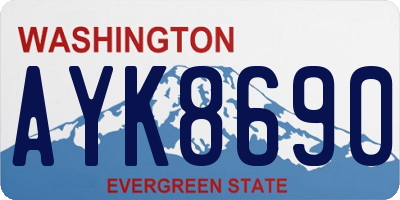 WA license plate AYK8690