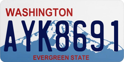WA license plate AYK8691