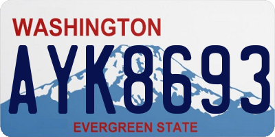WA license plate AYK8693