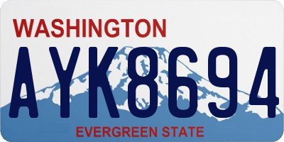 WA license plate AYK8694