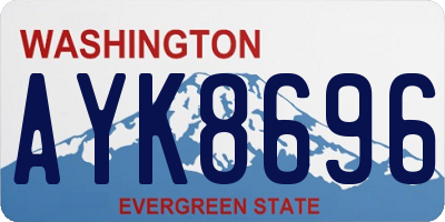 WA license plate AYK8696