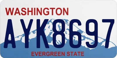 WA license plate AYK8697