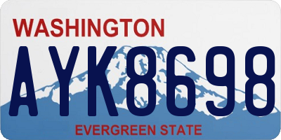 WA license plate AYK8698