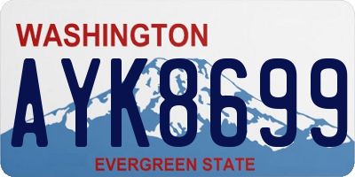WA license plate AYK8699