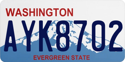 WA license plate AYK8702