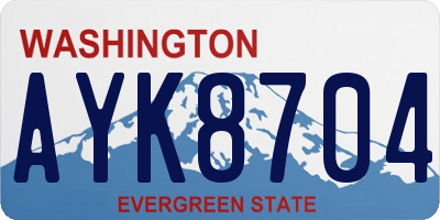 WA license plate AYK8704