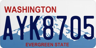 WA license plate AYK8705