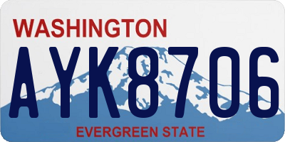 WA license plate AYK8706