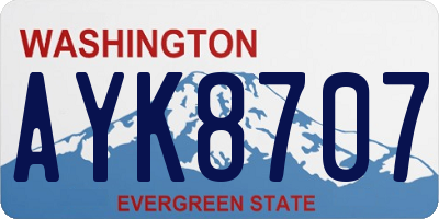 WA license plate AYK8707