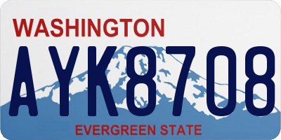 WA license plate AYK8708