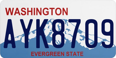 WA license plate AYK8709