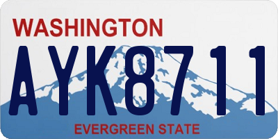 WA license plate AYK8711