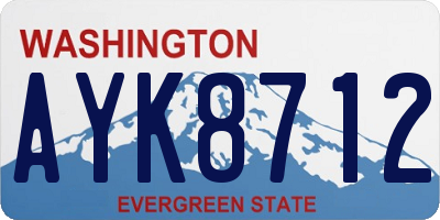 WA license plate AYK8712