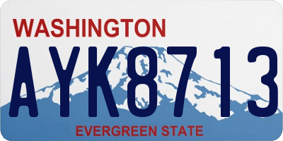 WA license plate AYK8713