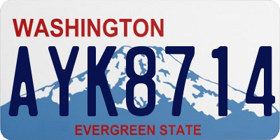 WA license plate AYK8714