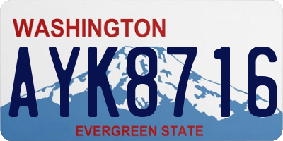 WA license plate AYK8716