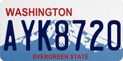 WA license plate AYK8720