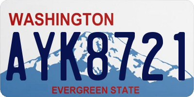 WA license plate AYK8721