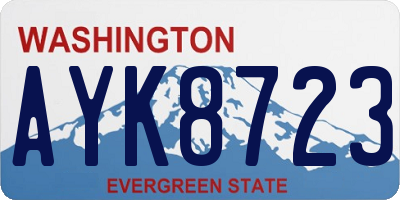 WA license plate AYK8723