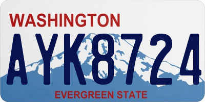 WA license plate AYK8724