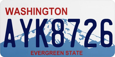 WA license plate AYK8726
