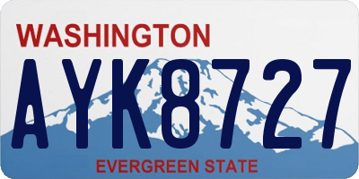 WA license plate AYK8727