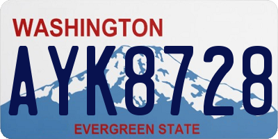 WA license plate AYK8728