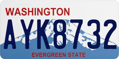 WA license plate AYK8732