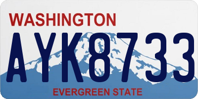 WA license plate AYK8733