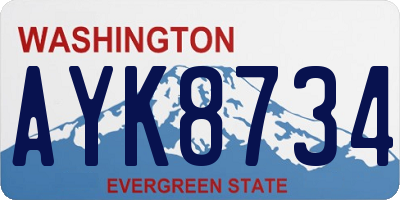 WA license plate AYK8734