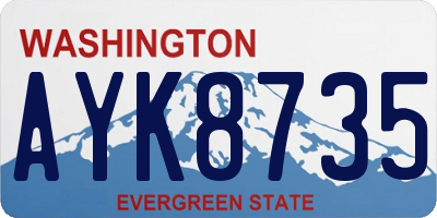 WA license plate AYK8735