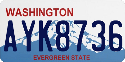 WA license plate AYK8736