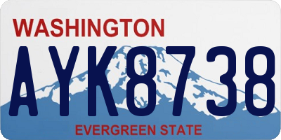 WA license plate AYK8738