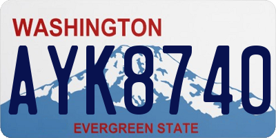 WA license plate AYK8740