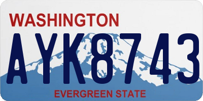 WA license plate AYK8743