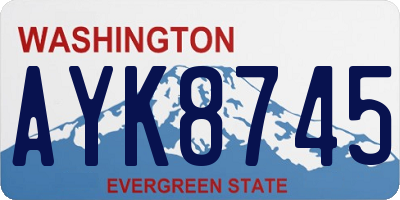WA license plate AYK8745