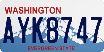 WA license plate AYK8747