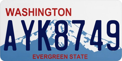 WA license plate AYK8749